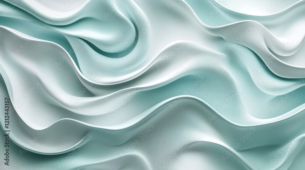 Obraz premium Calm aqua waves abstract art minimalist design ultra hd texture soft colors serene environment