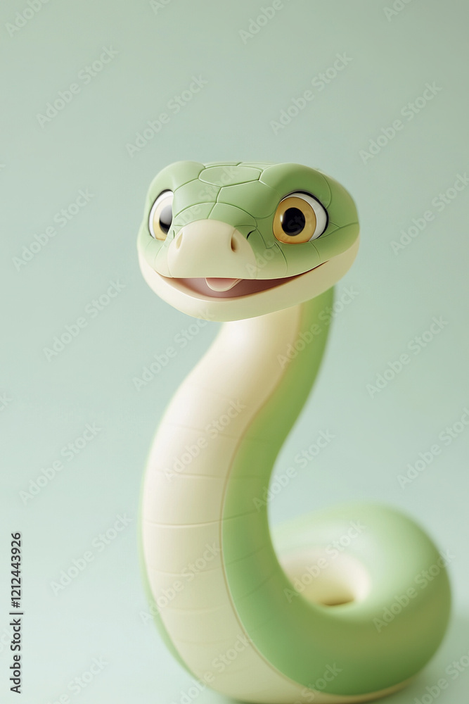 Fototapeta premium 3d cute cartoon snake