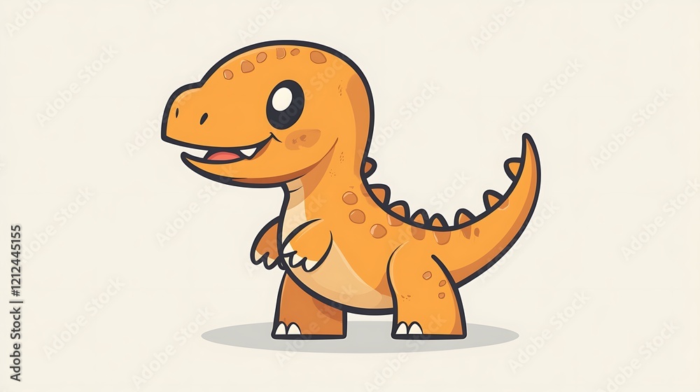 Naklejka premium Cute cartoon dinosaur