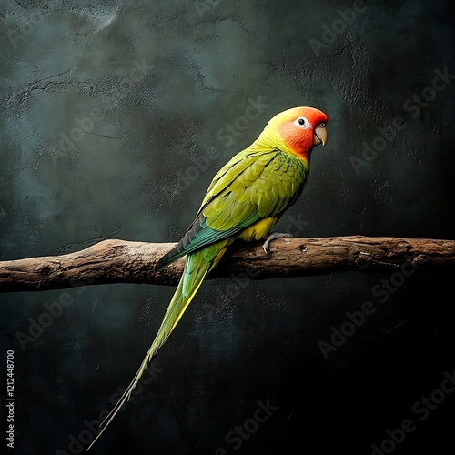 Tropical Parakeet Resting on a Sunny Branch photo