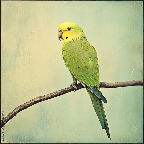 Stunning Parakeet Displaying Vibrant Colors Outdoors photo