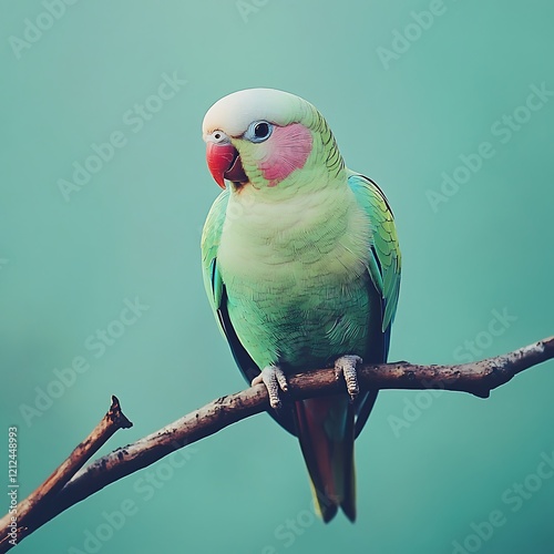 Parakeet Perched Elegantly in Golden Evening Light photo
