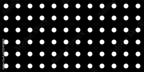 Dot grid pattern vector illustration. Simple black white point background with small polka dots. Abstract futuristic dotted mesh. Repeat noise tiny polka. Geometric minimal digital design