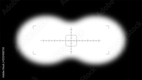 Binoculars POV frame overlay set.  aim sight, blurred border vector illustration