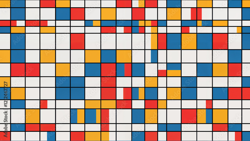 Fototapeta premium Vibrant Geometric Harmony in Primary Colors