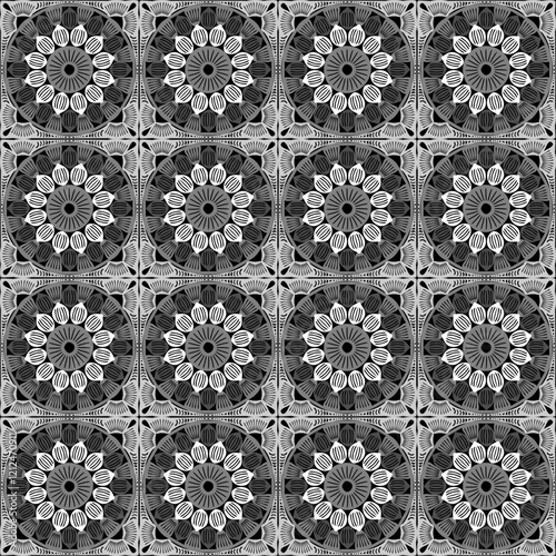 Pattern with crochet granny square wallpaper handmade decorative art design print	
