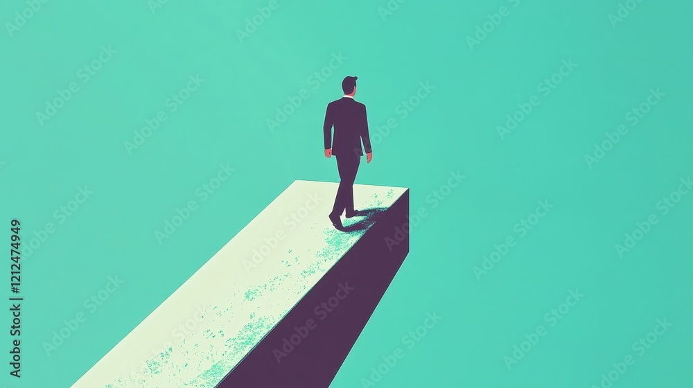 Leader stepping up towards financial success flat design side view innovation theme cartoon drawing Complementary Color Scheme Leader stepping up towards financial success flat design side view innovation theme cartoon drawing Complementary Color Scheme