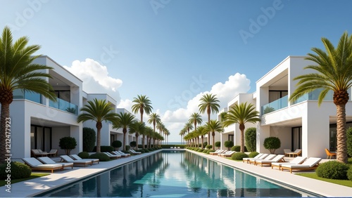 Luxury Modern Villa Resort Illustration