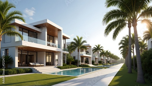 Luxury Modern Villa Resort Illustration