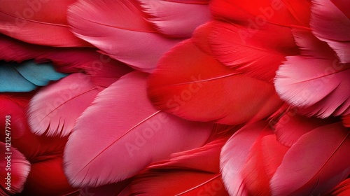 Wallpaper Mural An artistic array of vivid red feathers intertwined, showcasing intricate textures and layers, creating a stunning visual display that draws the eye and sparks imagination. Torontodigital.ca