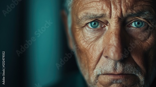 A profound close-up portrait showcasing an older man, emphasizing the intricate details of his face which narrate the stories of a rich and meaningful life lived.