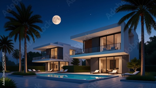 Luxury Modern Villa Resort Illustration
