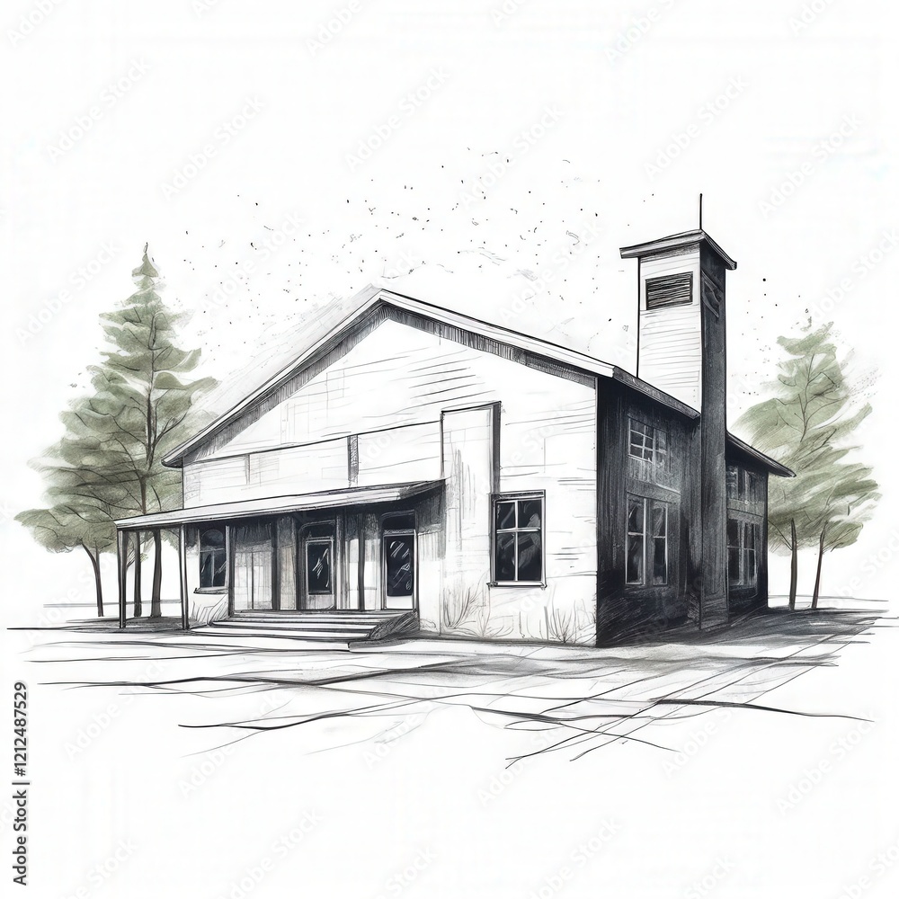 the AI Image Generator, Sketch of Modern House With Minimalist Design the AI Image Generator, Sketch of Modern House With Minimalist Design