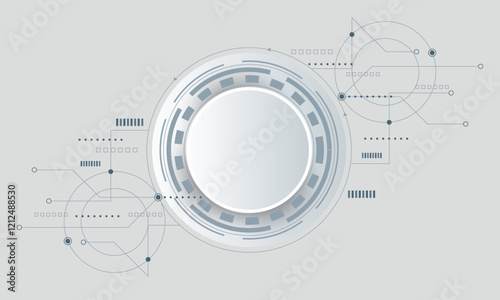 Vector design 3d paper circle with circuit board. Illustration Abstract modern futuristic, engineering, science, technology background