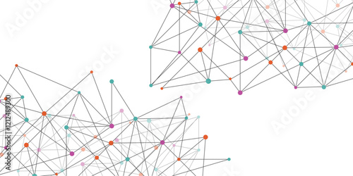 Abstract vector background and geometric pattern with connecting the dots and lines for banner design or header