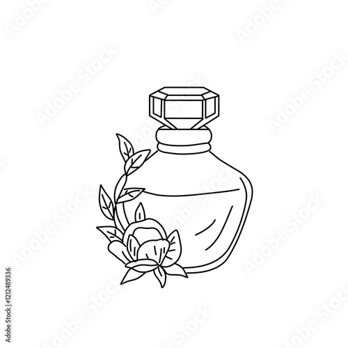 perfume bottle vector line icon