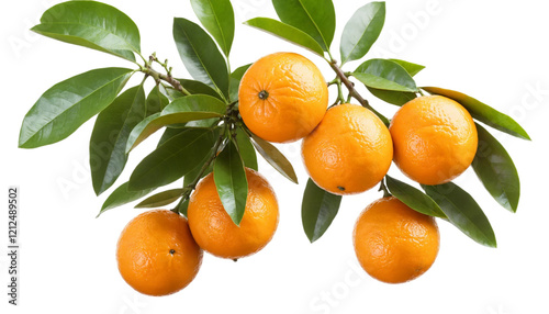 Ripe delicious oranges branch png