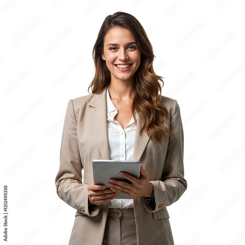 Confident businesswoman using a digital tablet at work Confident businesswoman using a digital tablet at work