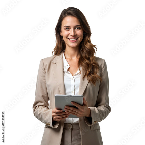 Confident businesswoman using a digital tablet at work