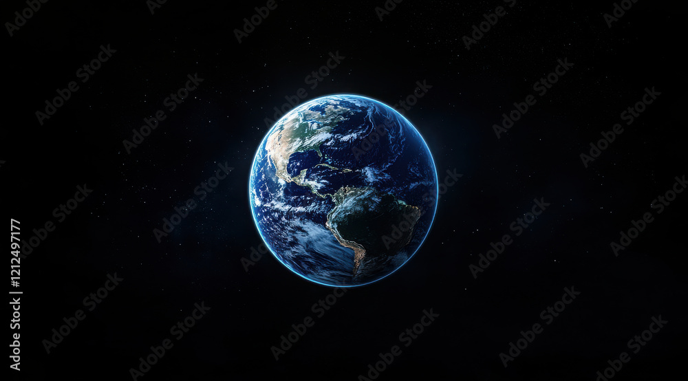 Obraz premium stunning view of Earth from space, showcasing its vibrant colors and features