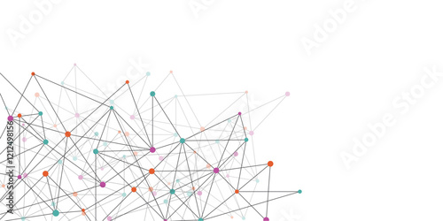 Website header or banner design with abstract geometric background and connecting dots and lines