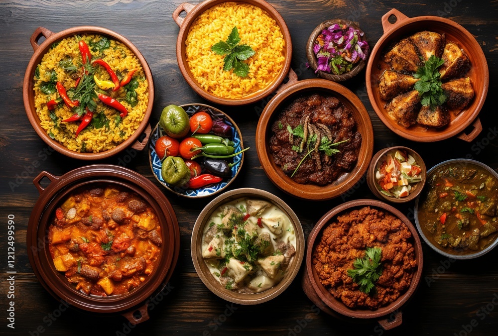Mostly delicious food are on the wooden table. Mostly delicious food are on the wooden table.