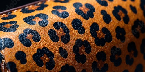 Close-up of a stylish leopard print fabric highlighting its vibrant patterns. photo