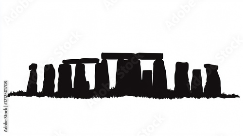 Stonehenge Silhouette Landmark Wide Angle Centered Image