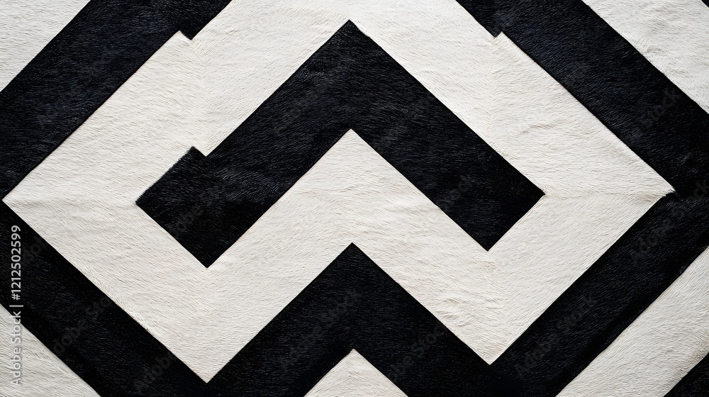 Fototapeta premium Bold Monochrome Zigzag Pattern with Contrasting Lines Creating a Modern and Energetic Design