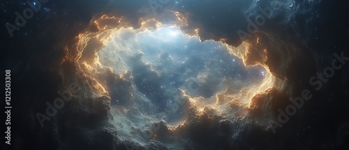 Cosmic Nebula Glowing clouds and stars.