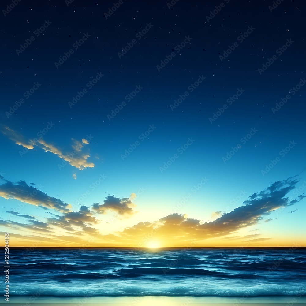 Fototapeta premium Vibrant sunset over calm ocean.