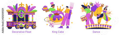 Mardi Gras. Flat Vector Illustration