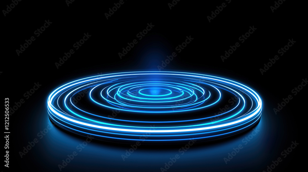 scientific and futuristic background of glowing round podium scientific and futuristic background of glowing round podium
