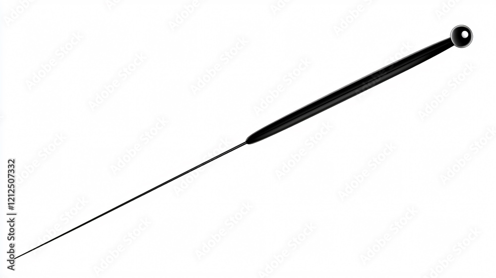 Wide Angle Centered Acupuncture Needle in Black Composition Wide Angle Centered Acupuncture Needle in Black Composition