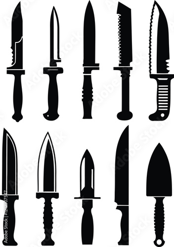  Knife icon set vector design on a white background