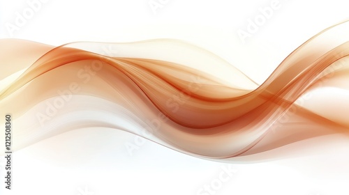 Abstract orange waves flowing on white background, design element