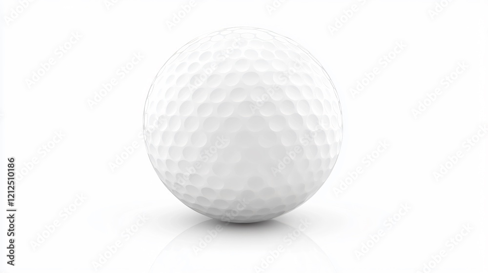 Wide Angle Golf Ball on White Background for Sports Enthusiasts Wide Angle Golf Ball on White Background for Sports Enthusiasts