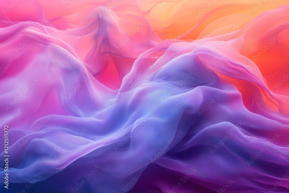Colorful fabric flowing against a vibrant background creating an abstract art composition Colorful fabric flowing against a vibrant background creating an abstract art composition