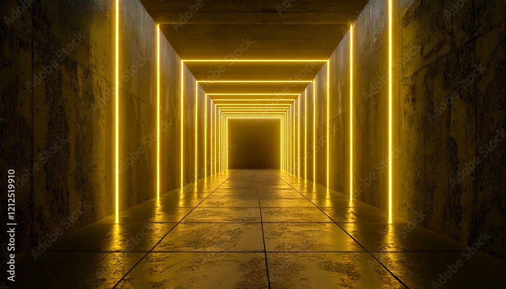 3d Rendering Modern Concrete Cement Corridor Passage 3d Rendering Modern Concrete Cement Corridor Passage