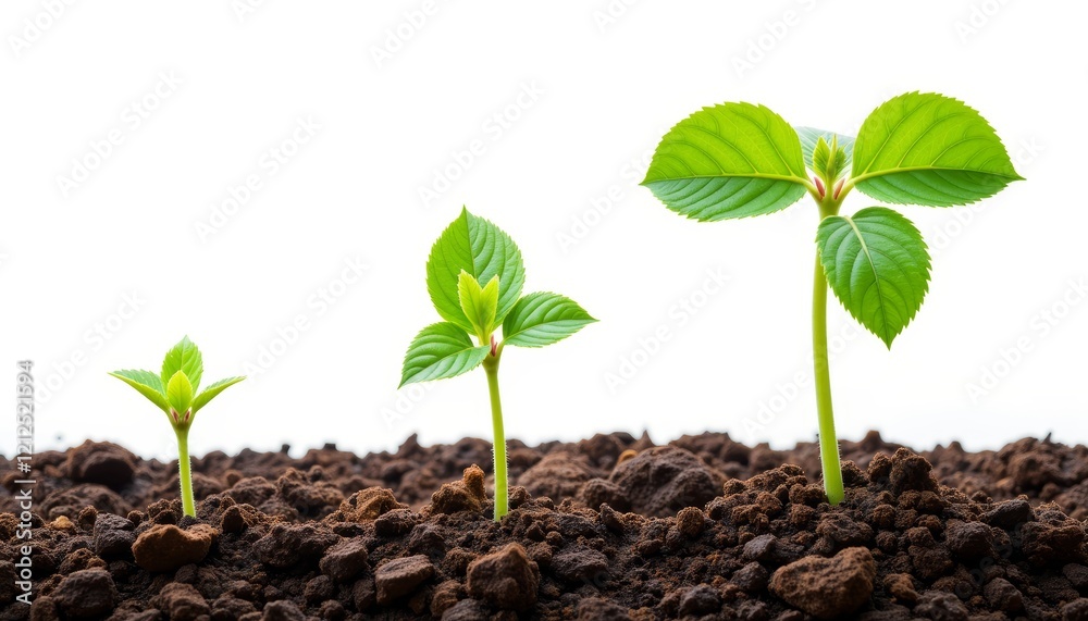 Sprouting plants growing in fertile soil Sprouting plants growing in fertile soil