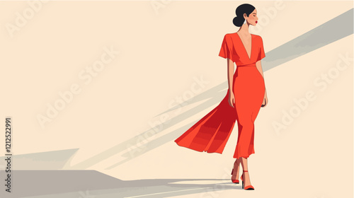 Illustration of fashionable beautiful woman. Beautiful girl. Fashion.