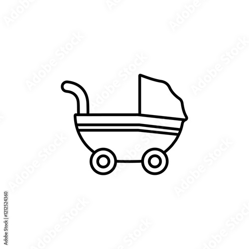 baby cart icon Simple outline illustration