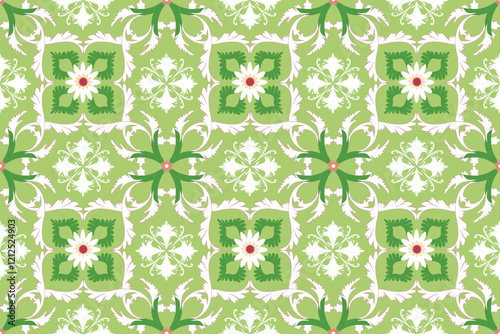 seamless green floral pattern 