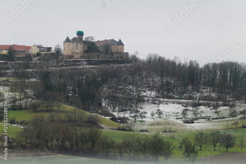 Winter in Hohenlohe, the City Waldenburg in Germany photo