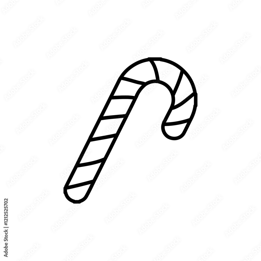 candy cane icon Simple outline illustration candy cane icon Simple outline illustration