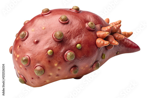 Medically Accurate Illustration of a Diseased Liver