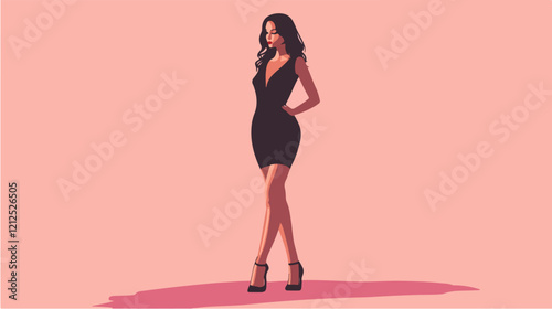Illustration of fashionable beautiful woman. Beautiful girl. Fashion.