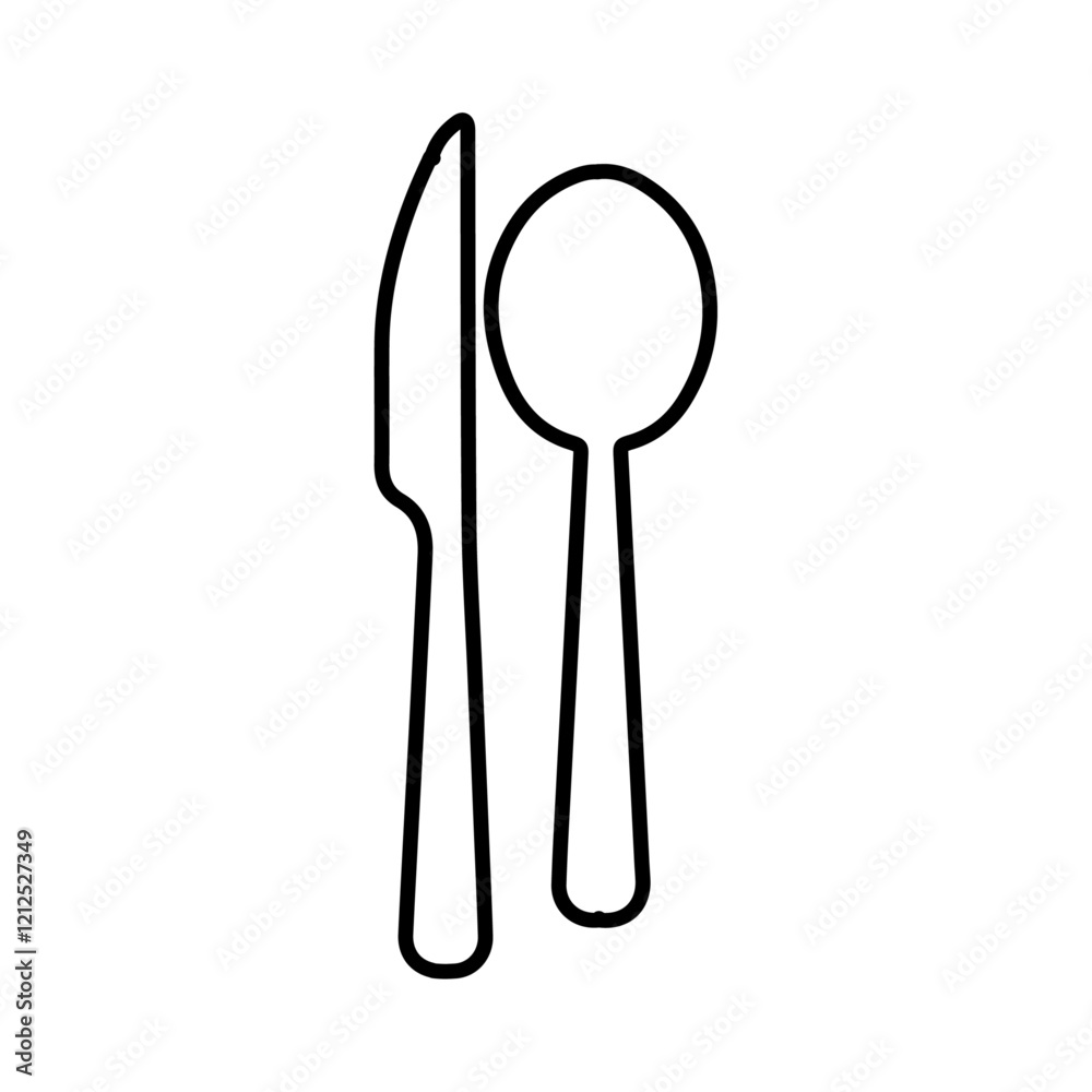 cutlery icon Simple outline illustration cutlery icon Simple outline illustration