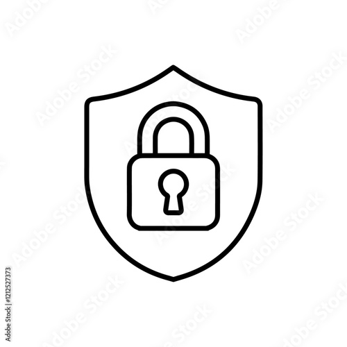 cyber security icon Simple outline illustration