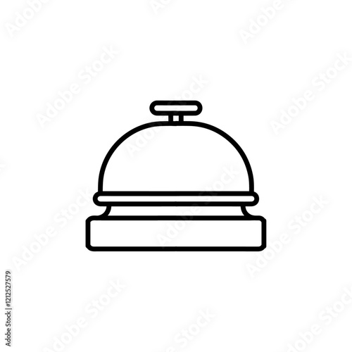 desk bell icon Simple outline illustration